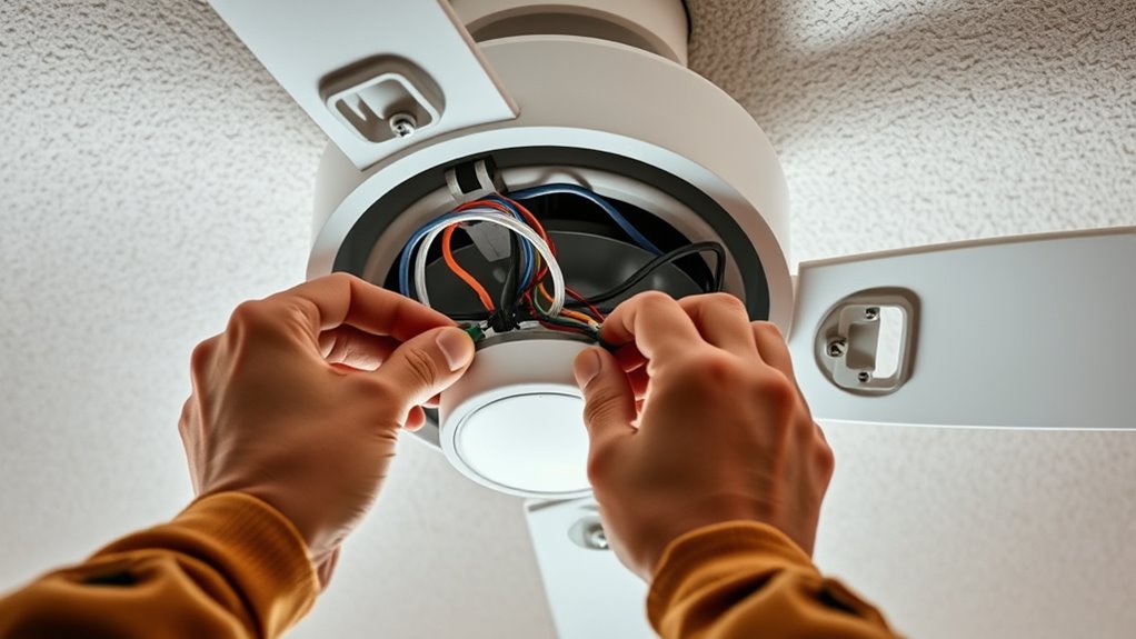 connect wires secure fan