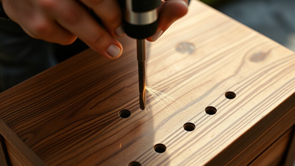 drill holes for drainage
