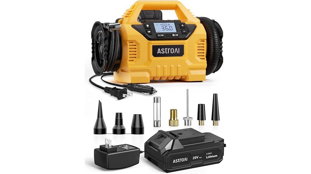 portable cordless tire inflator