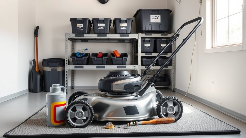 store mower in dry shelter