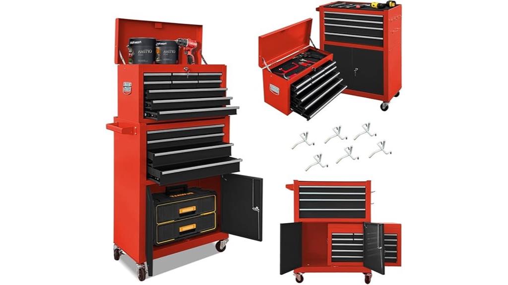 13 drawer wheel double doors