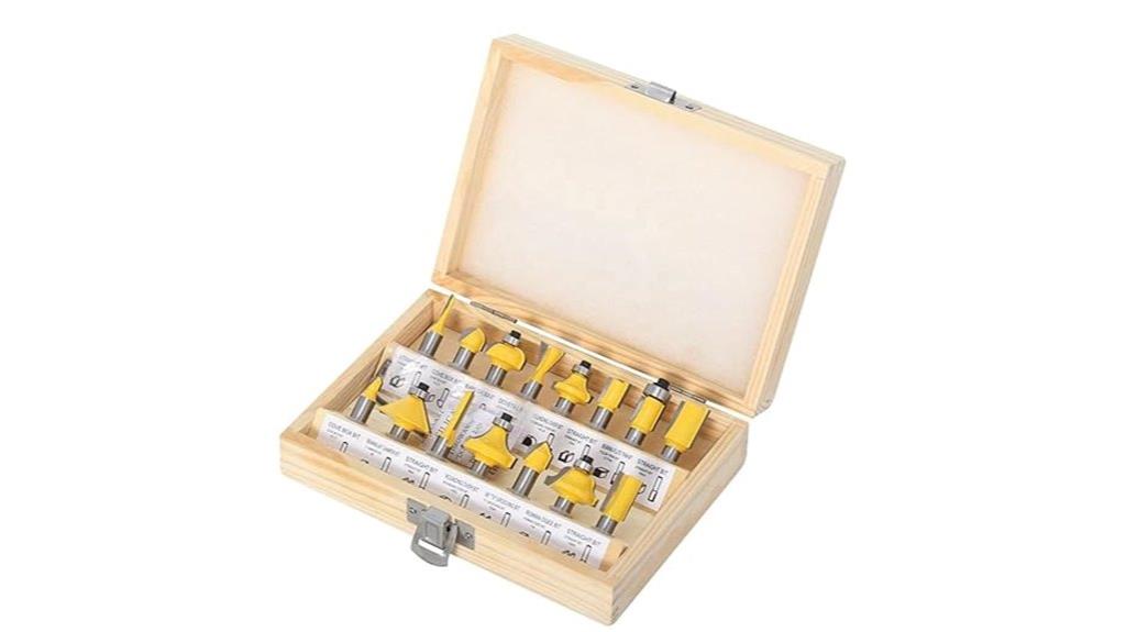 15 piece woodworking router bits