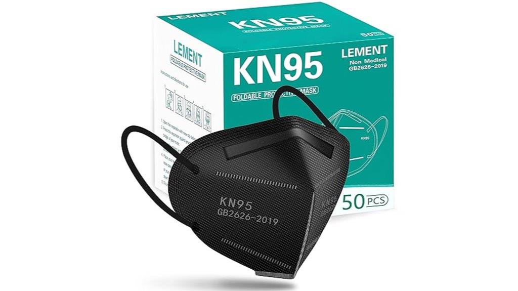 50 pack black kn95 masks