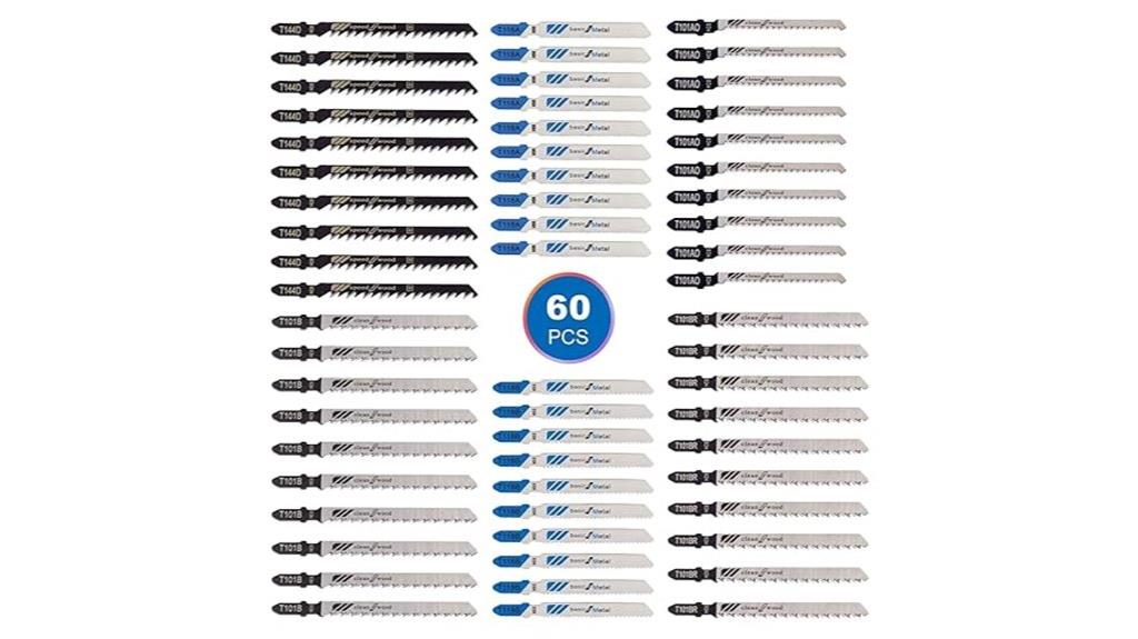 60 piece multi material jigsaw blades