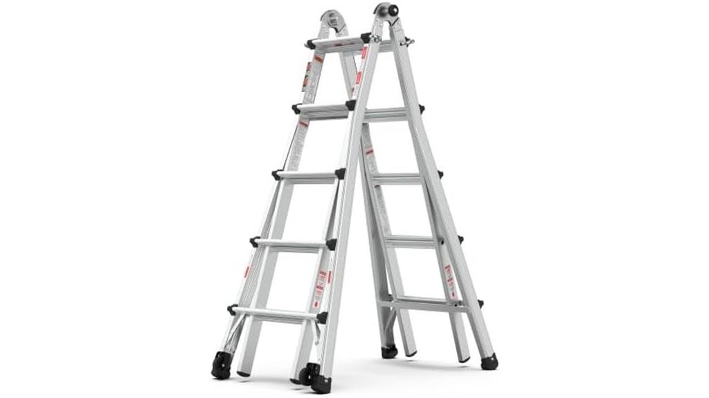 adjustable aluminum wheeled ladder