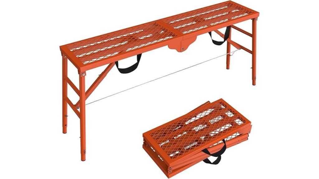 adjustable folding scaffold ladder