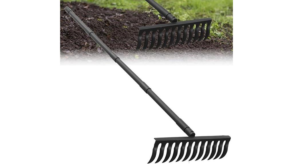 adjustable handle metal rake
