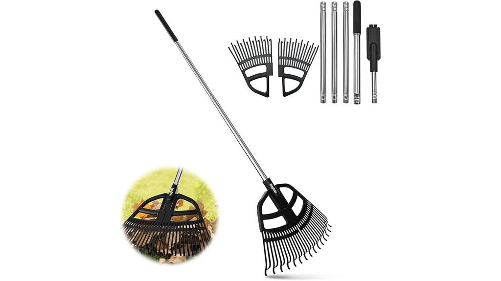 adjustable leaf rake handle