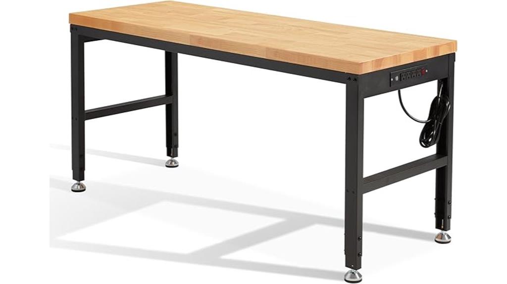 adjustable workbench with power