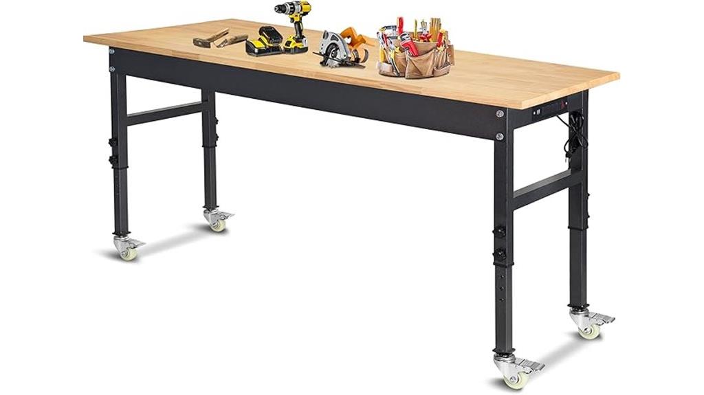 adjustable workbench with power