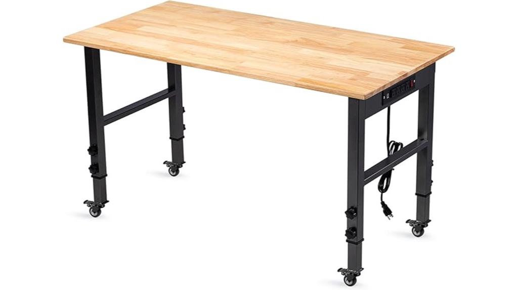 adjustable workbench with wheels