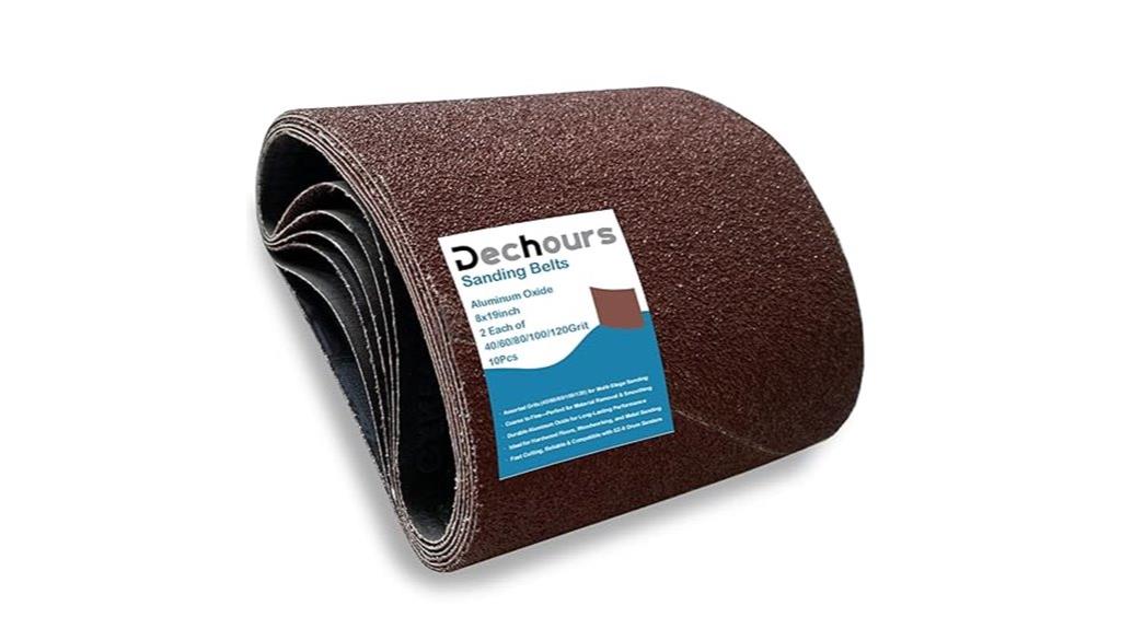 assorted grit sanding belts