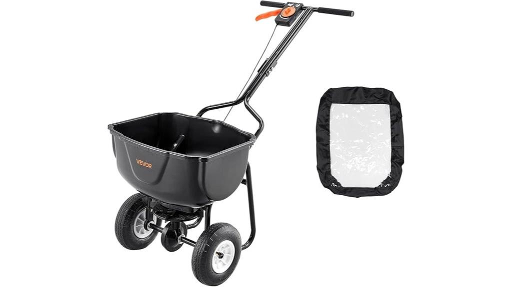 broadcast spreader with 60lbs capacity