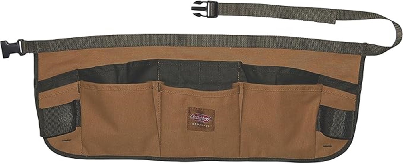 brown canvas work apron