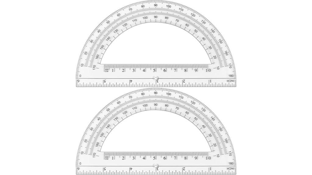 clear 6 inch plastic protractors