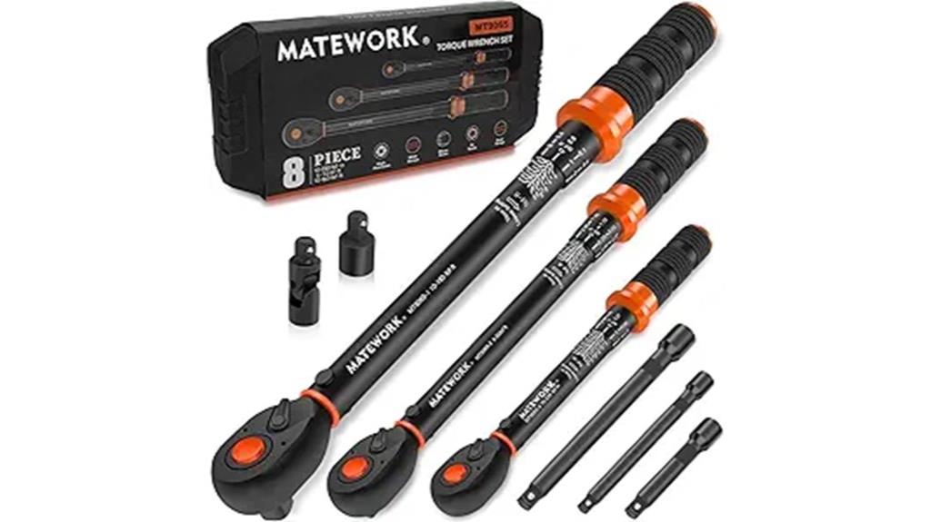 complete 8 piece torque wrench set
