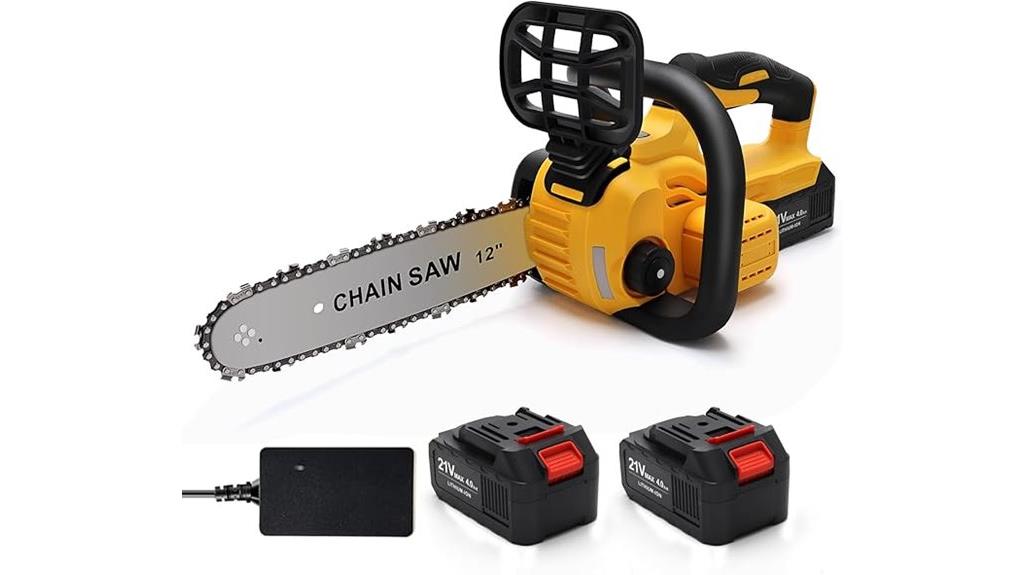 cordless chainsaw with batteries