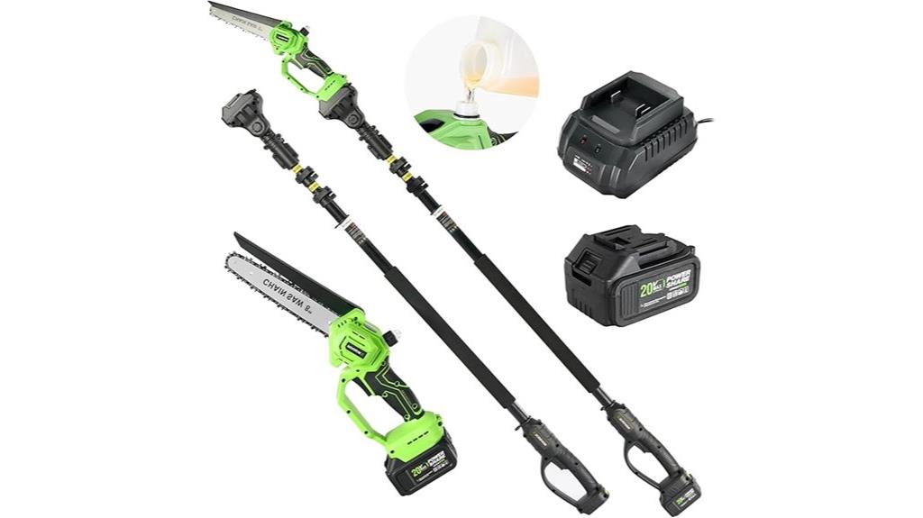 cordless pole and chainsaw