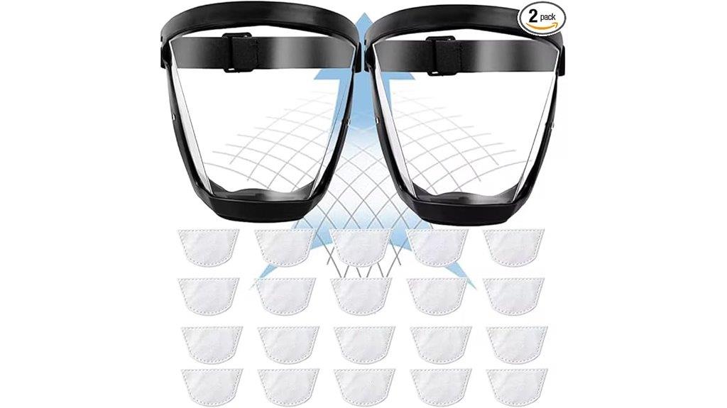 dual anti fog face shields
