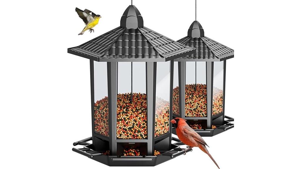 dual outdoor bird feeders