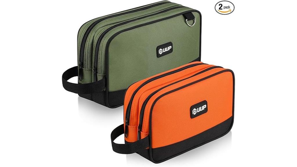 dual small zipper tool pouches