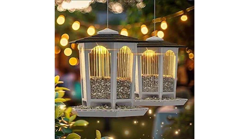 dual solar bird feeders