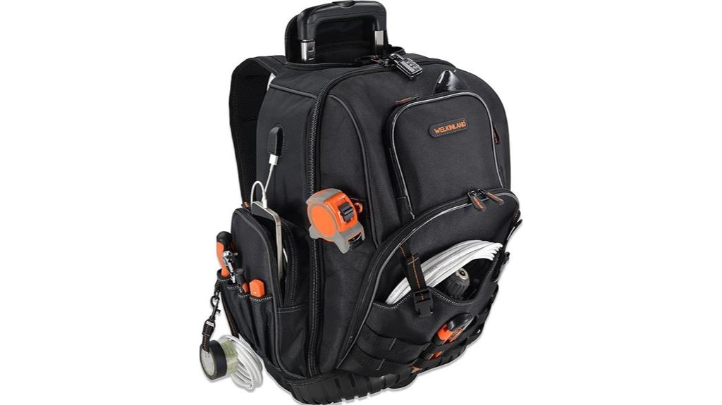 durable rolling tool backpack
