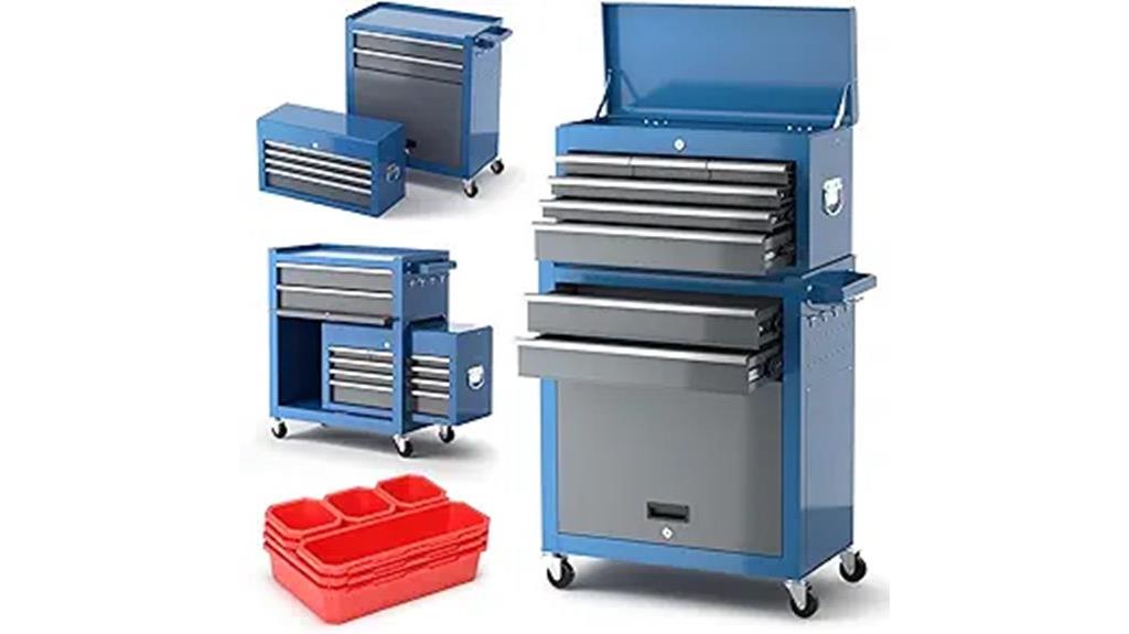 eight drawer wheeled toolbox