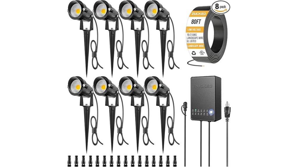eight piece landscape lighting set