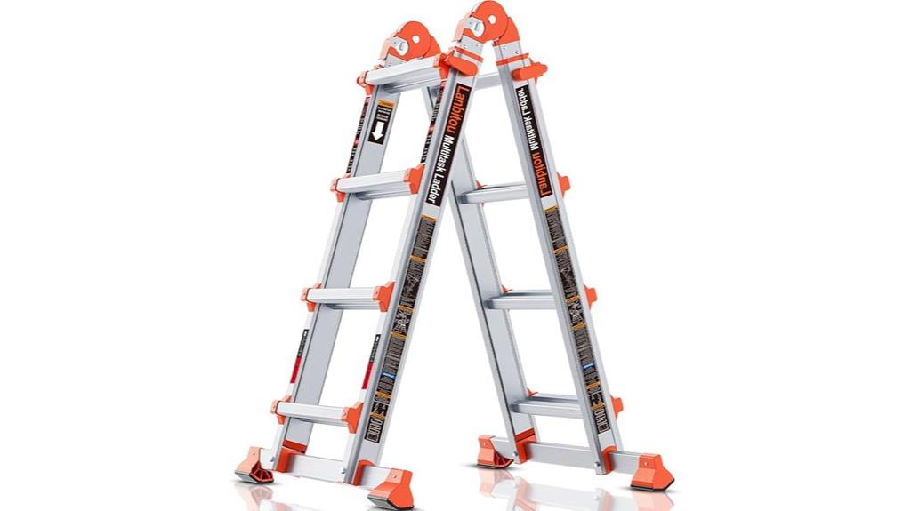 extendable 14 foot aluminum ladder