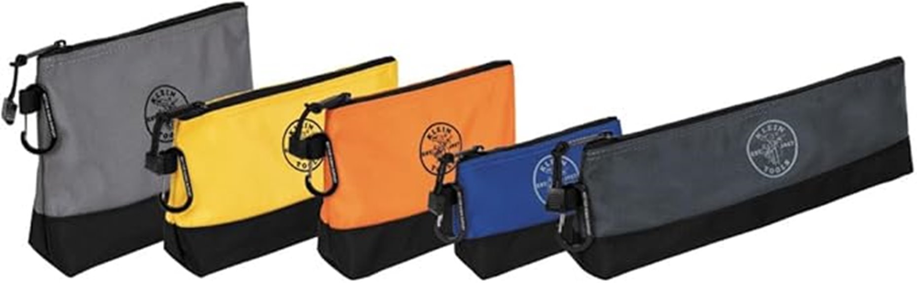 five zipper tool pouches