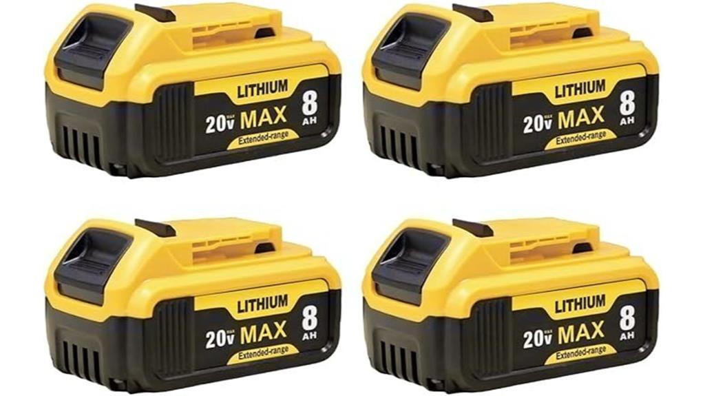 four pack 8000mah dewalt batteries