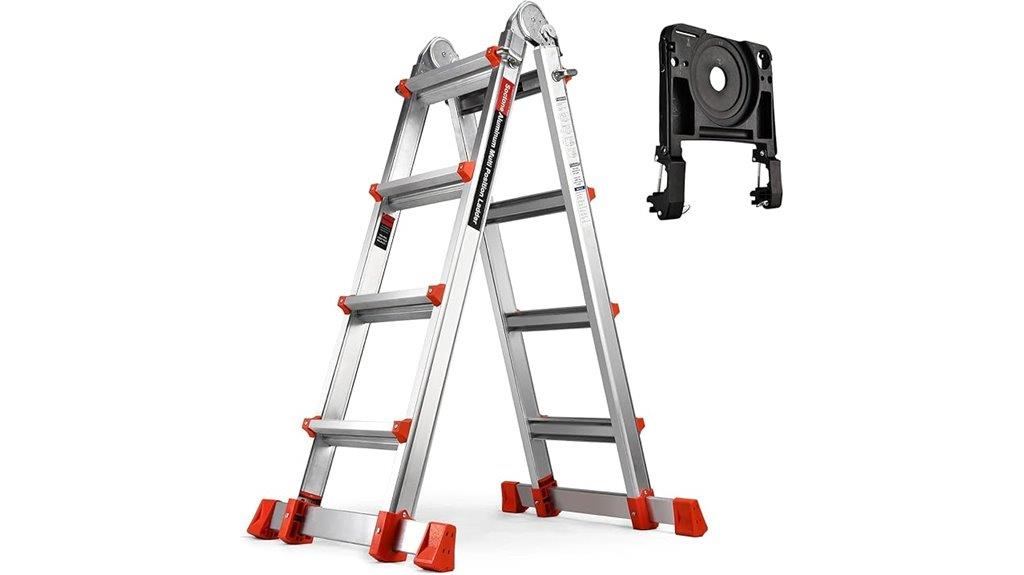 four step ladder with tray