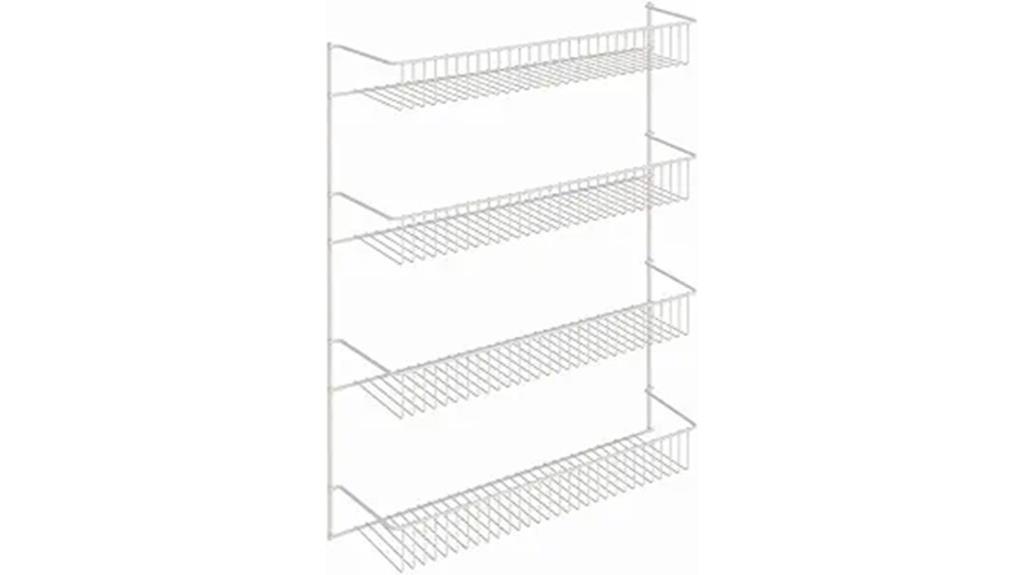 four tier white wall rack