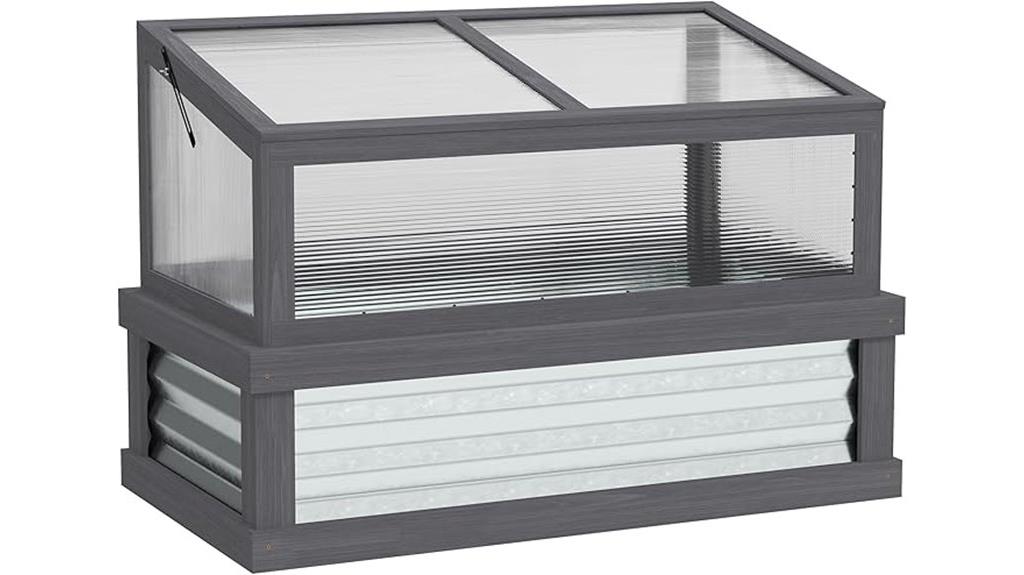 garden bed with greenhouse