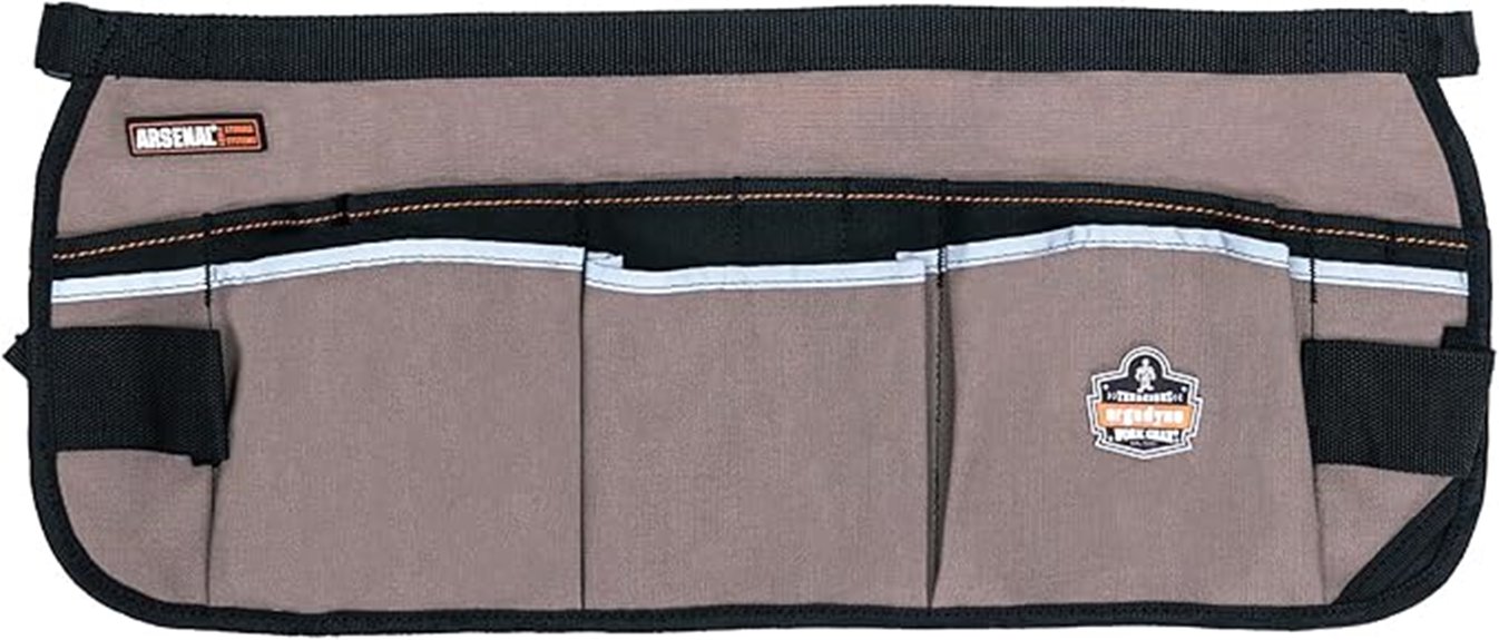 gray canvas tool apron