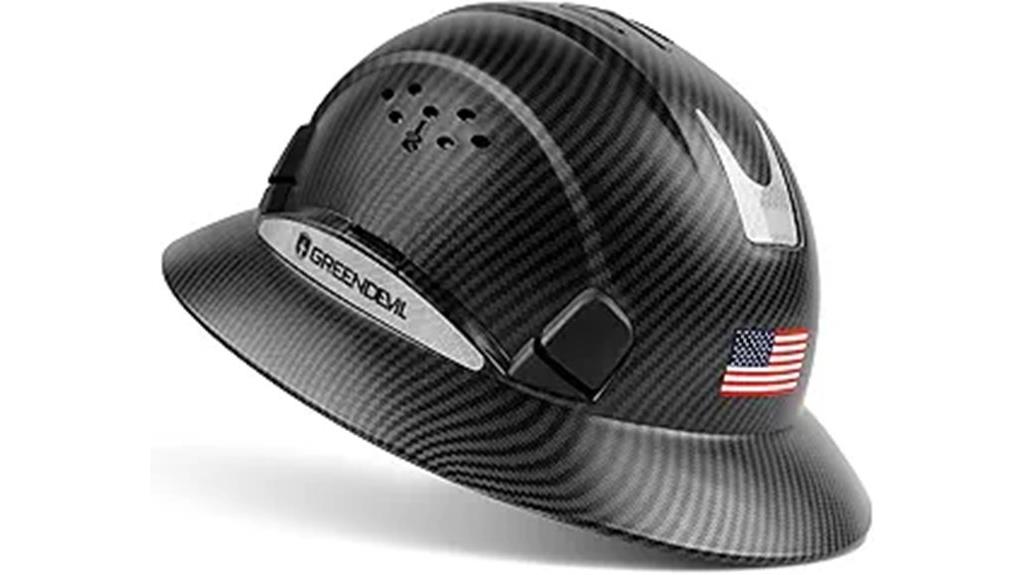 green safety helmet with adjustable suspension