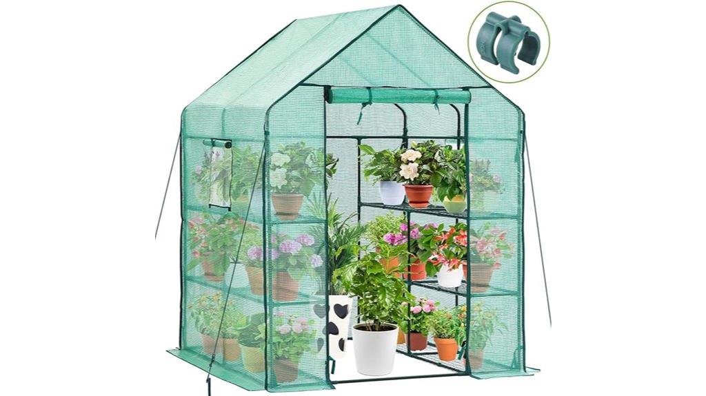 greenhouse with shelves