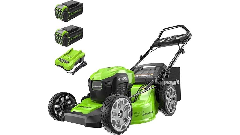 greenworks 40v mower brushless dual batteries