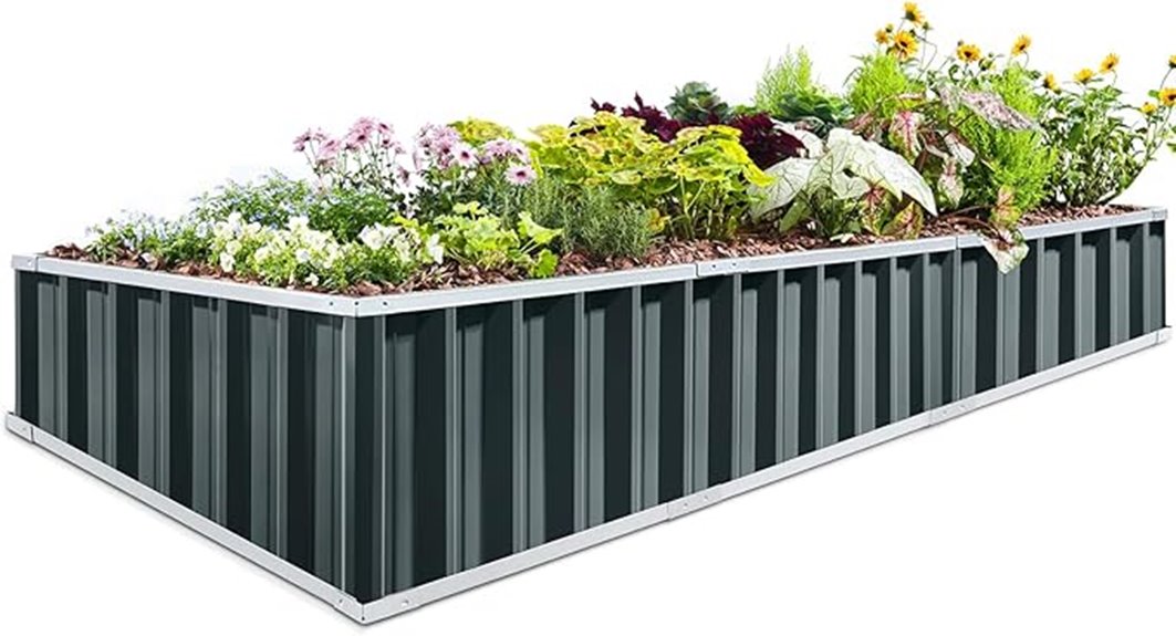 large garden bed with installation