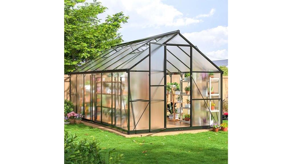 large greenhouse with roof vent