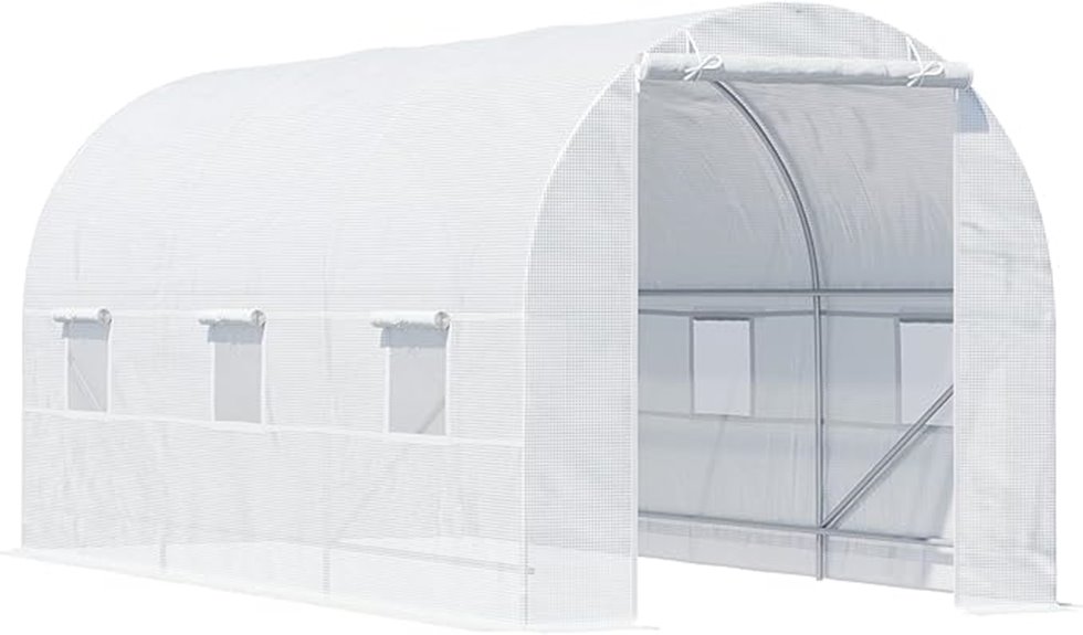 large steel frame greenhouse