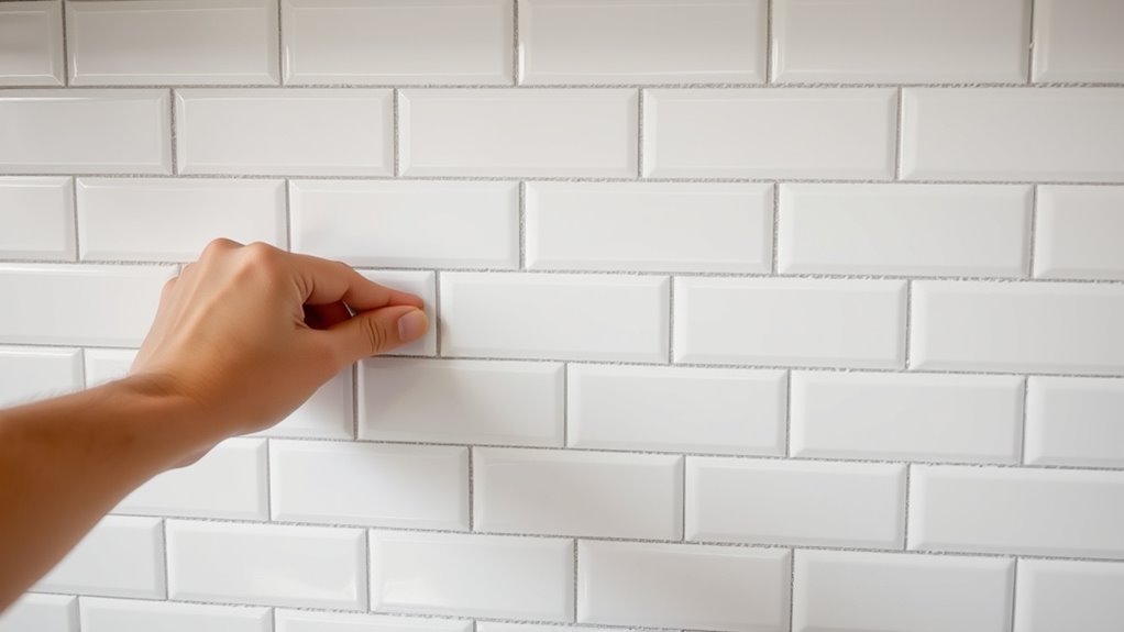 lay tile backsplash carefully