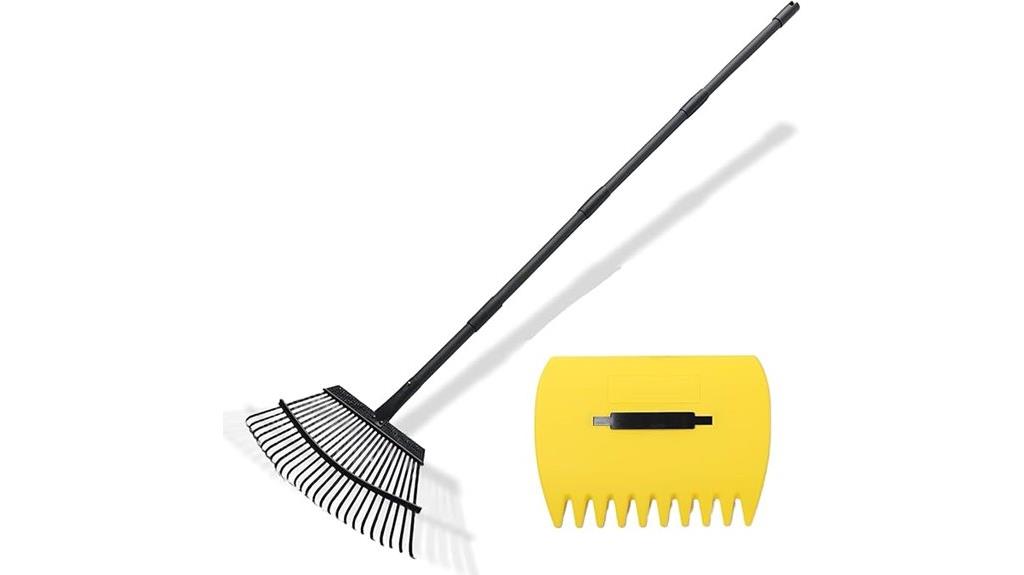 leaf rake with scoops