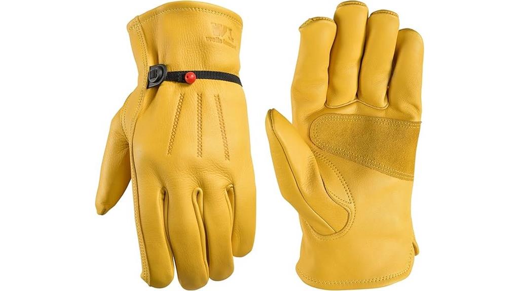 leather gloves with wrist closure
