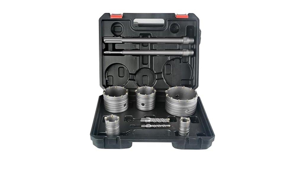 nine piece concrete drill set