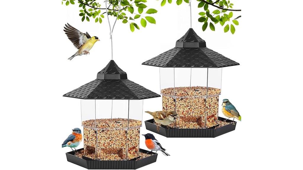 outdoor bird feeder set