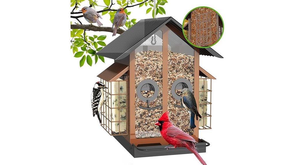 outdoor metal bird feeder