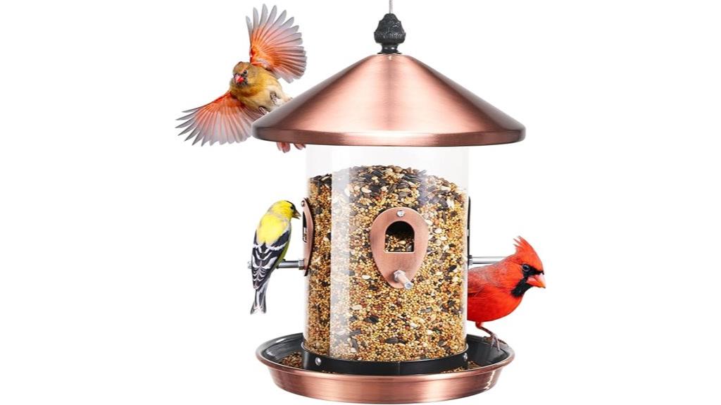 outdoor metal bird feeder