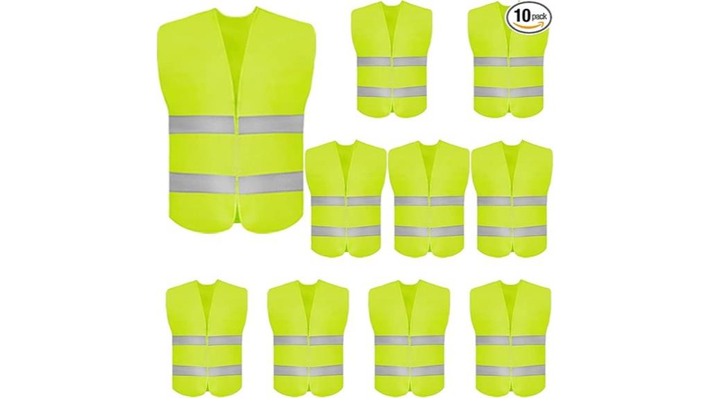 pack of ten safety vests